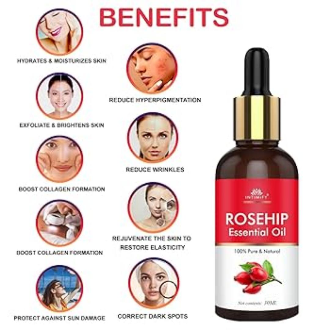 Pure Rosehip Oil: Deeply Hydrates Skin, Fights Acne & Scars, and Nourishes Scalp for Glossy, Healthy Hair—Your Total Beauty Elixir