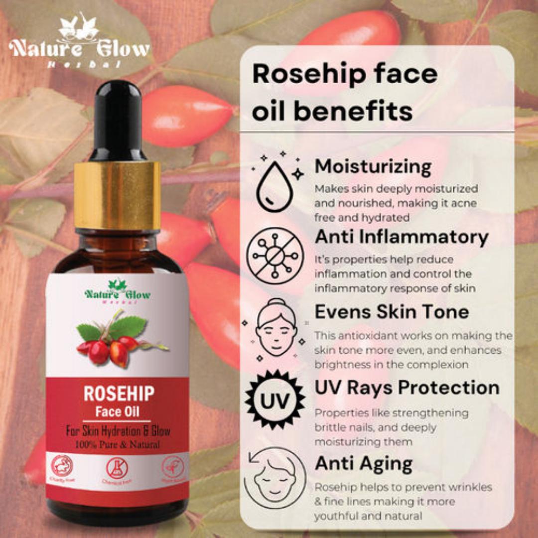 Pure Rosehip Oil: Deeply Hydrates Skin, Fights Acne & Scars, and Nourishes Scalp for Glossy, Healthy Hair—Your Total Beauty Elixir