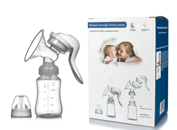 BPA Free CE Standard Manual Breast Milk Pump – Comfortable Suction, Quiet Operation, Easy to Use & Clean, Ideal for Home or Travel