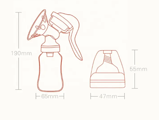 BPA Free CE Standard Manual Breast Milk Pump – Comfortable Suction, Quiet Operation, Easy to Use & Clean, Ideal for Home or Travel