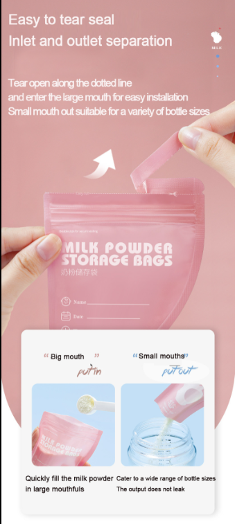 Travel Infant Formula Milk Powder Storage Bag – Electronic Beam Sterilized, Easy-to-Tear, BPA-Free Whole Milk Powder Packaging Bag - 30pcs