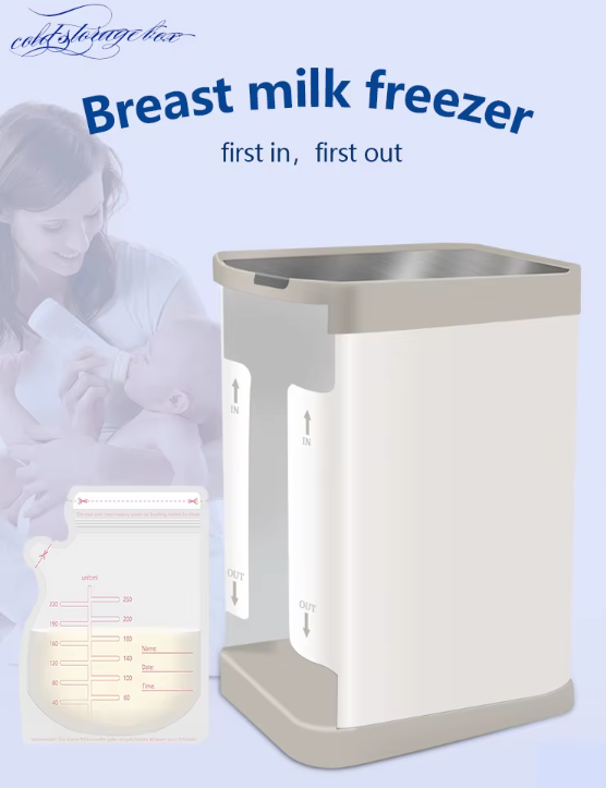 Breast Milk Storage Bag Freezer Organizer with Tray – First-In First-Out System for Neat & Safe Milk Storage