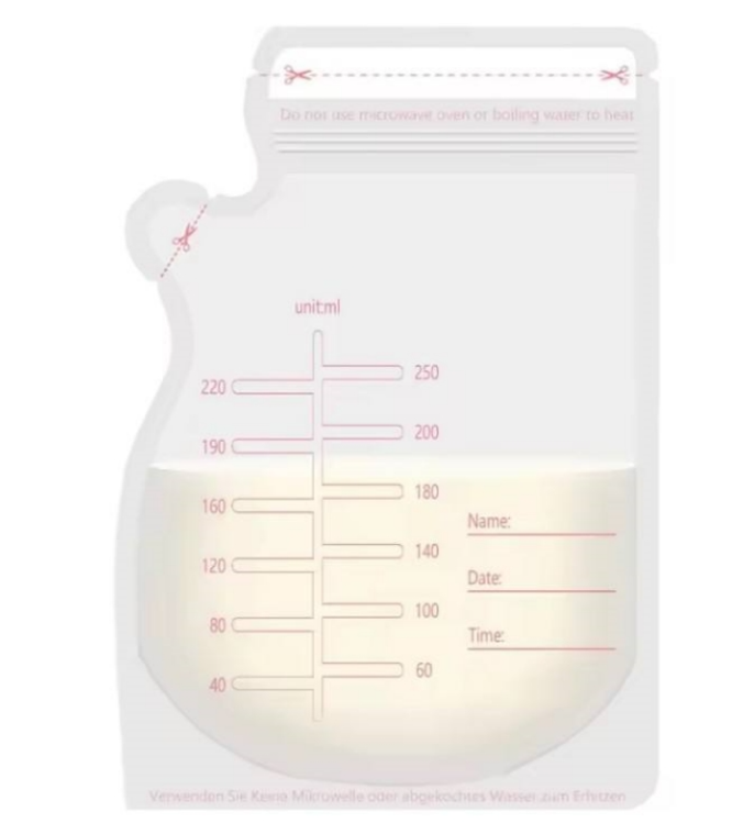 30 pcs Breastmilk Storage Bags – Leak-Proof, Pre-Sterilized, BPA-Free, Double Zipper Seal, Freezer Safe, Easy Pour Spout