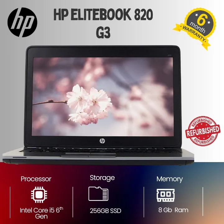 HP EliteBook 820 G3. i5 6TH GEN| 8GB RAM 256GB SSD. SILVER. It is a  G3 is a powerful, thin, and lightweight laptop designed for business professionals who require a balance of portability.