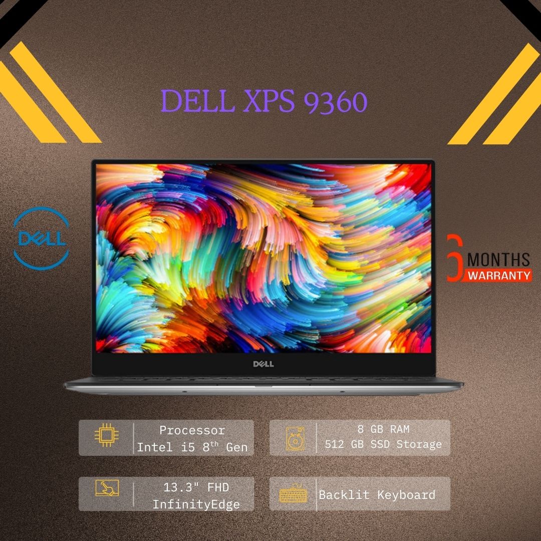 PREMIUM DELL XPS 13 9360 WITH 8TH GEN INTEL CORE I5-8250U QUAD-CORE POWER, 13.3" INFINITYEDGE DISPLAY, ULTRA-SLIM ALUMINUM BUILD, FAST SSD, 8GB RAM, EPIC BATTERY LIFE & STUNNING BEZEL-LESS DESIGN
