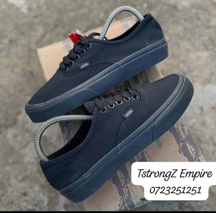 vans black plain double sole flat rubbers