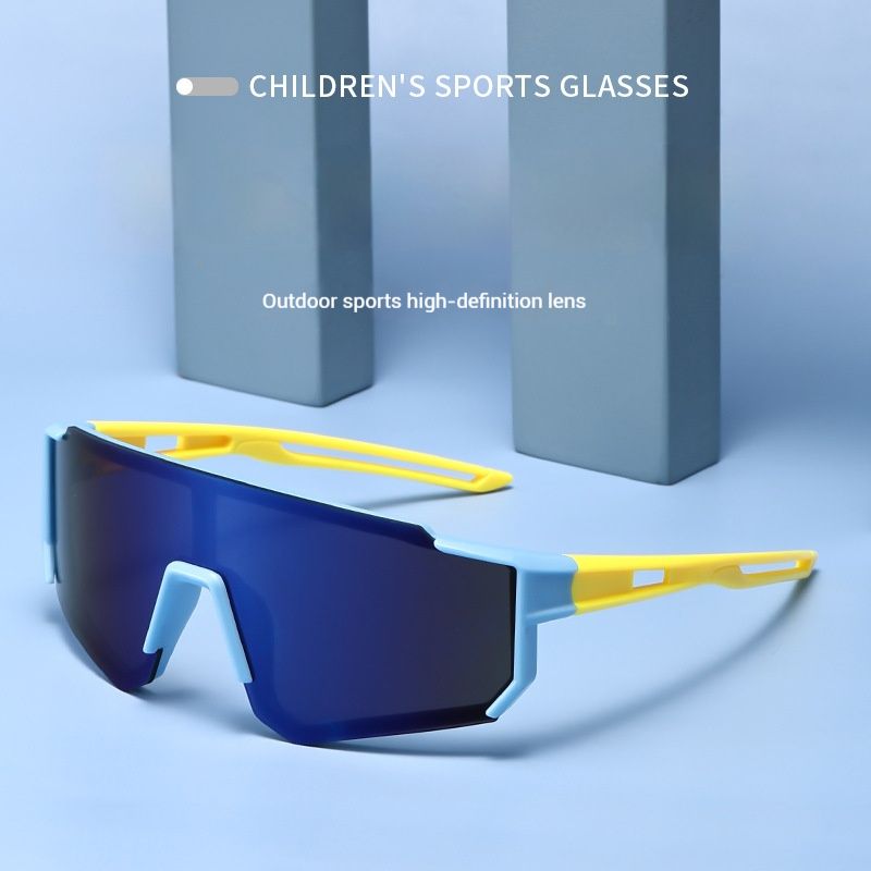 Kids Outdoor Sports Glasses UV400 Protection Anti-Dust Windproof for Cycling Colorful Unisex Durable Frame with Elastic Strap Non-Slip & Shatterproof