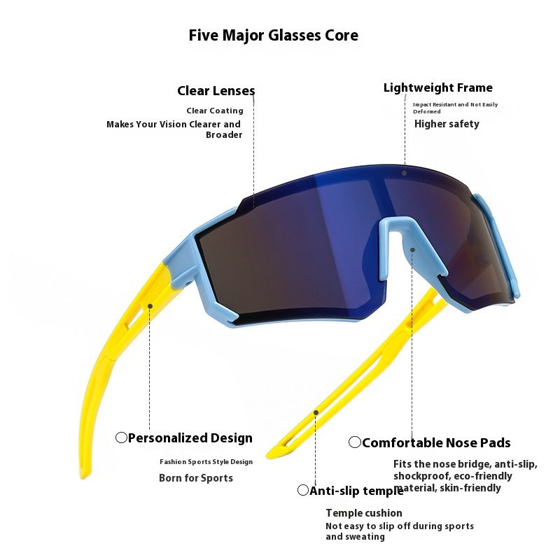 Kids Outdoor Sports Glasses UV400 Protection Anti-Dust Windproof for Cycling Colorful Unisex Durable Frame with Elastic Strap Non-Slip & Shatterproof