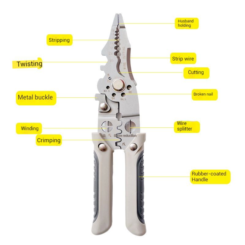 New Multi-Function Professional Electrician Wire Stripping Crimping Cutting Universal Pliers