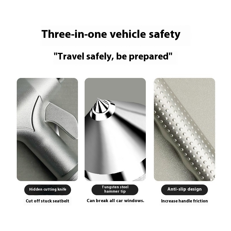 Emergency Car Window Breaker Hammer Multifunction Safety Tool Instant Glass Crusher Solid Steel Construction