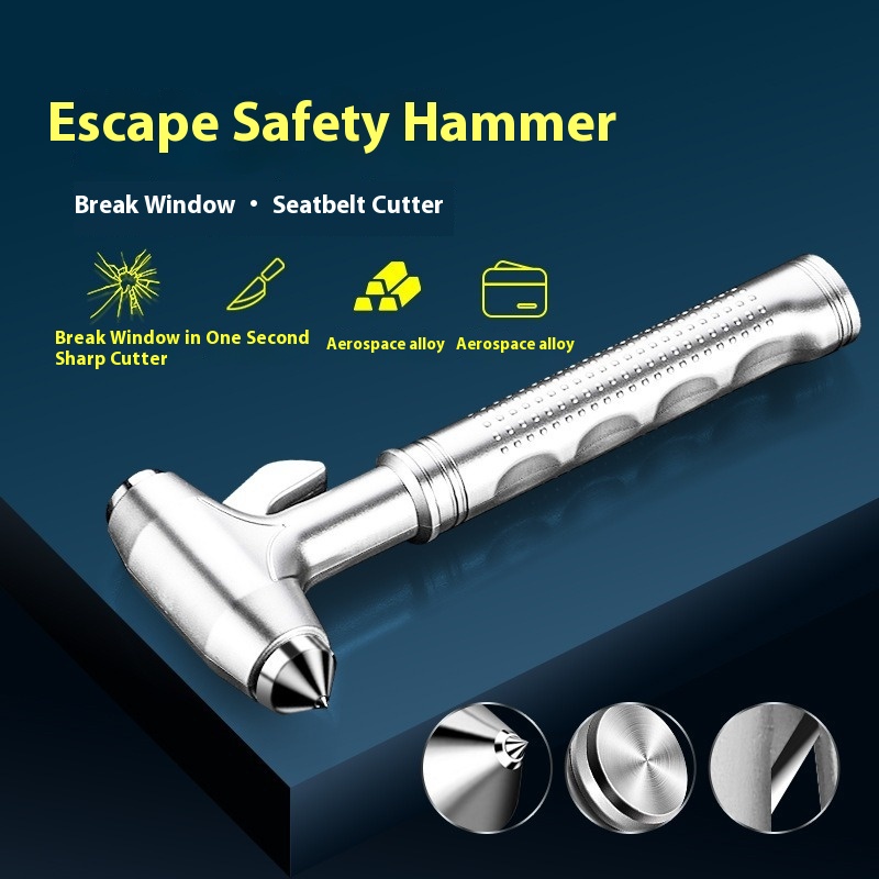 Emergency Car Window Breaker Hammer Multifunction Safety Tool Instant Glass Crusher Solid Steel Construction