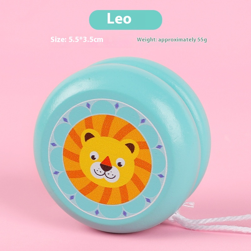 Cute Wooden Yo-Yo Toy Safe Eco Friendly Kids Cartoon Animal Design Classic Brain Teaser Educational Gift Prize for Children