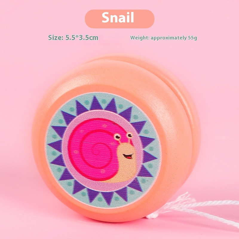 Cute Wooden Yo-Yo Toy Safe Eco Friendly Kids Cartoon Animal Design Classic Brain Teaser Educational Gift Prize for Children