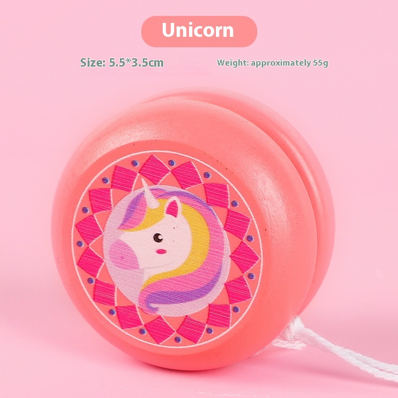 Cute Wooden Yo-Yo Toy Safe Eco Friendly Kids Cartoon Animal Design Classic Brain Teaser Educational Gift Prize for Children