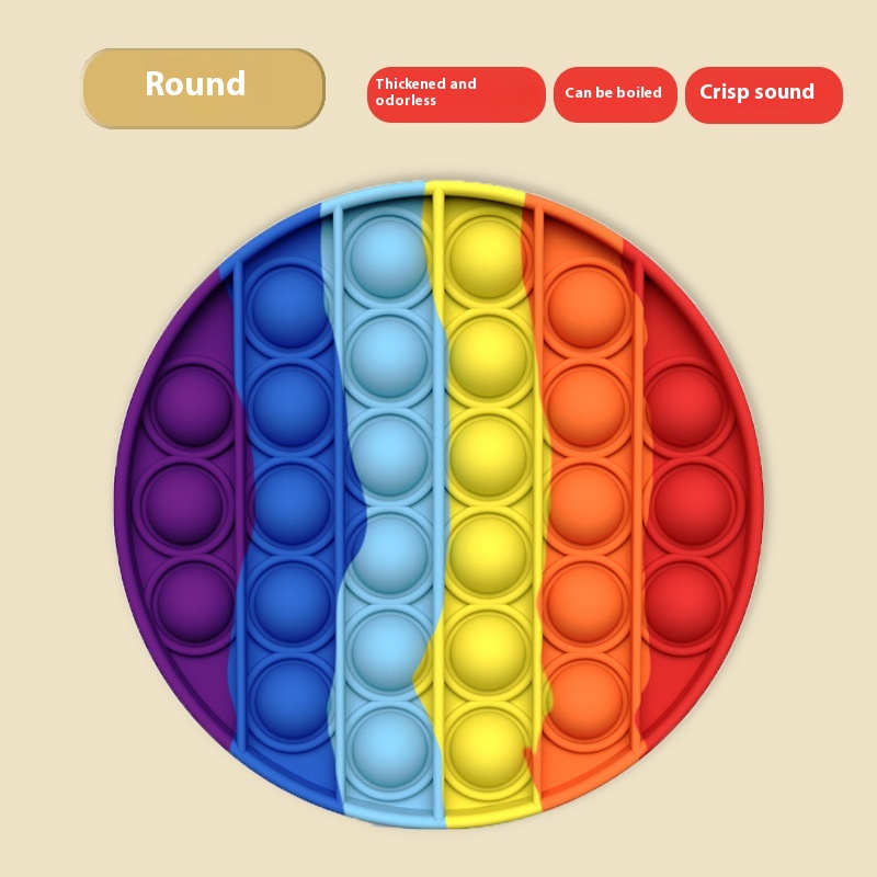 Viral Rainbow Sensory Toy Eco Friendly Silicone Push Pop Fidget Board Stress Relief Educational Gift for Kids Adults Anxiety Relief