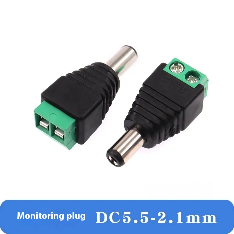10  DC Power Connectors Male Female Solderless for CCTV Security Camera 12V Terminal Block Adapter Plug Green