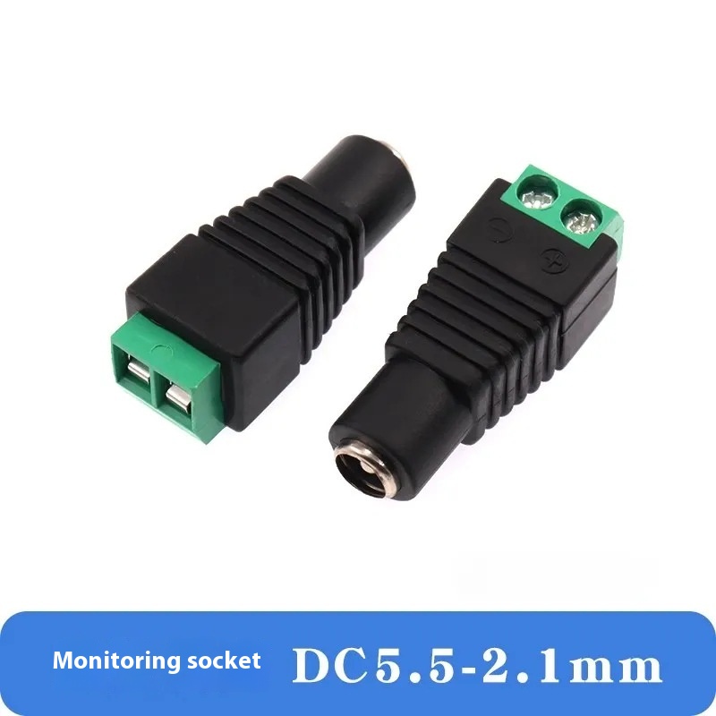 10  DC Power Connectors Male Female Solderless for CCTV Security Camera 12V Terminal Block Adapter Plug Green