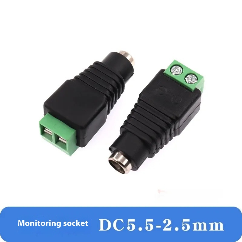 10  DC Power Connectors Male Female Solderless for CCTV Security Camera 12V Terminal Block Adapter Plug Green