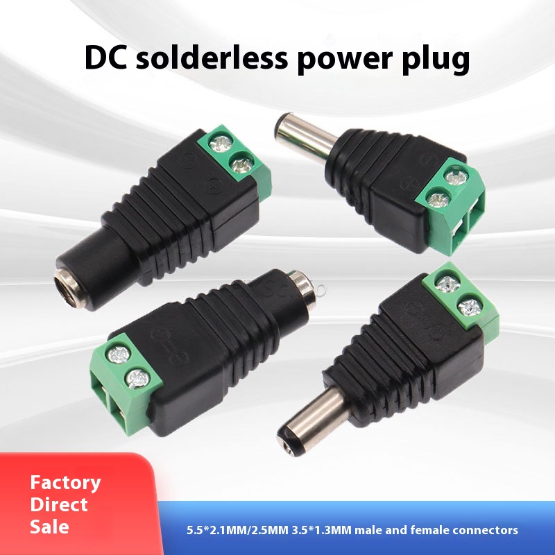 10  DC Power Connectors Male Female Solderless for CCTV Security Camera 12V Terminal Block Adapter Plug Green