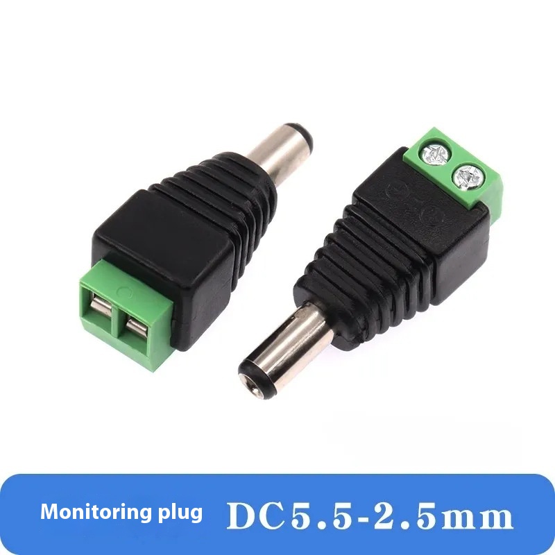 10  DC Power Connectors Male Female Solderless for CCTV Security Camera 12V Terminal Block Adapter Plug Green