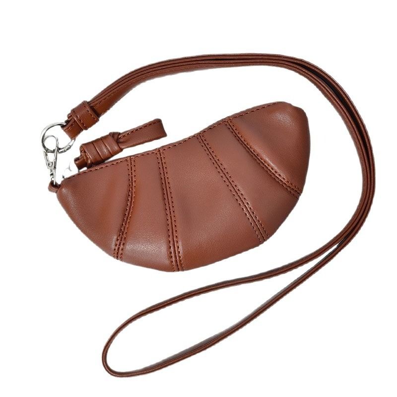 Croissant Shape Zipper Coin Key Pouch Portable Fashion Mini Bag for Daily Essent