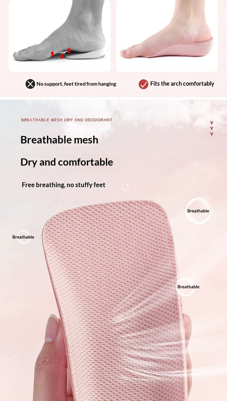 Seven points invisible heightening insole arch support insole unisex heightening insole perspiration insole flat foot insole