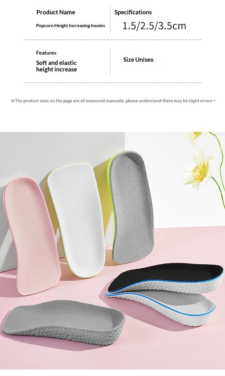 Seven points invisible heightening insole arch support insole unisex heightening insole perspiration insole flat foot insole