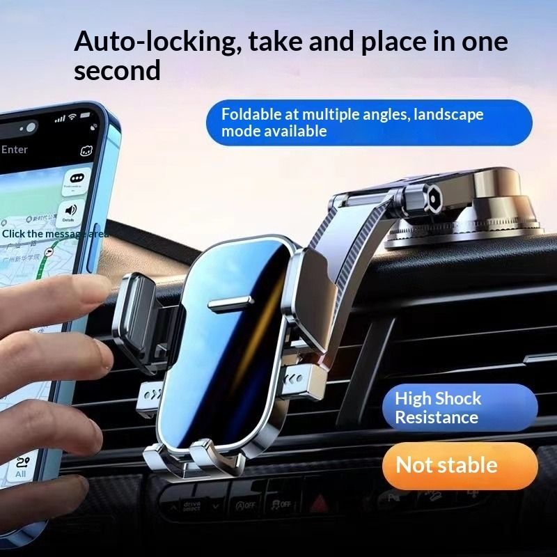 Popular car automatic lock fixed suction cup mobile phone holder rotation adjustment front glass navigation bracket