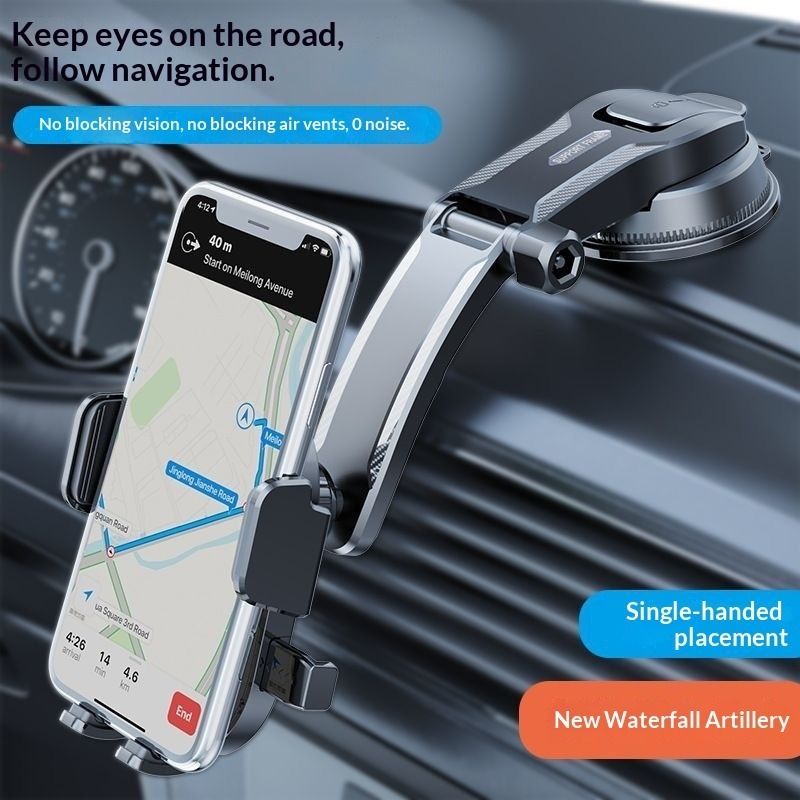Popular car automatic lock fixed suction cup mobile phone holder rotation adjustment front glass navigation bracket