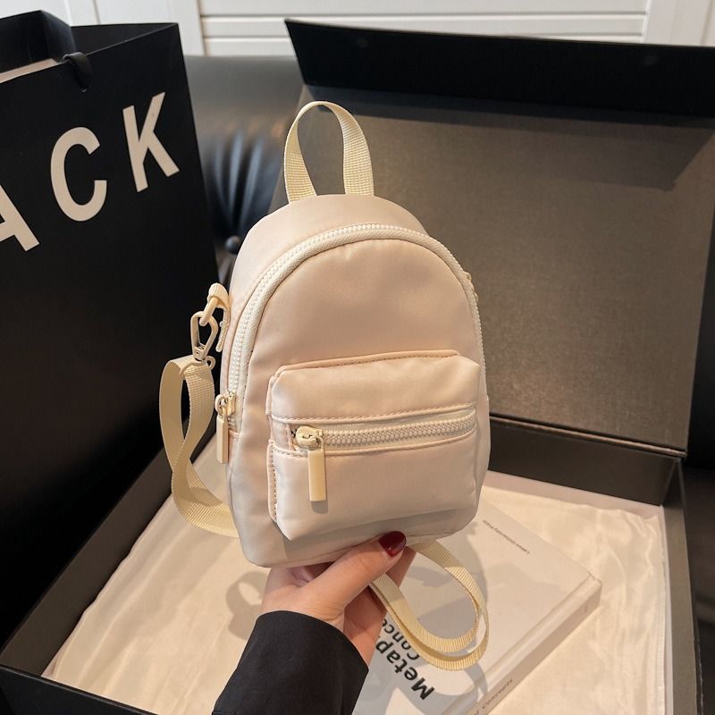 Solid color simple casual small bag spring outing trendy mobile phone accessory bag parent-child one-shoulder mini crossbody bag