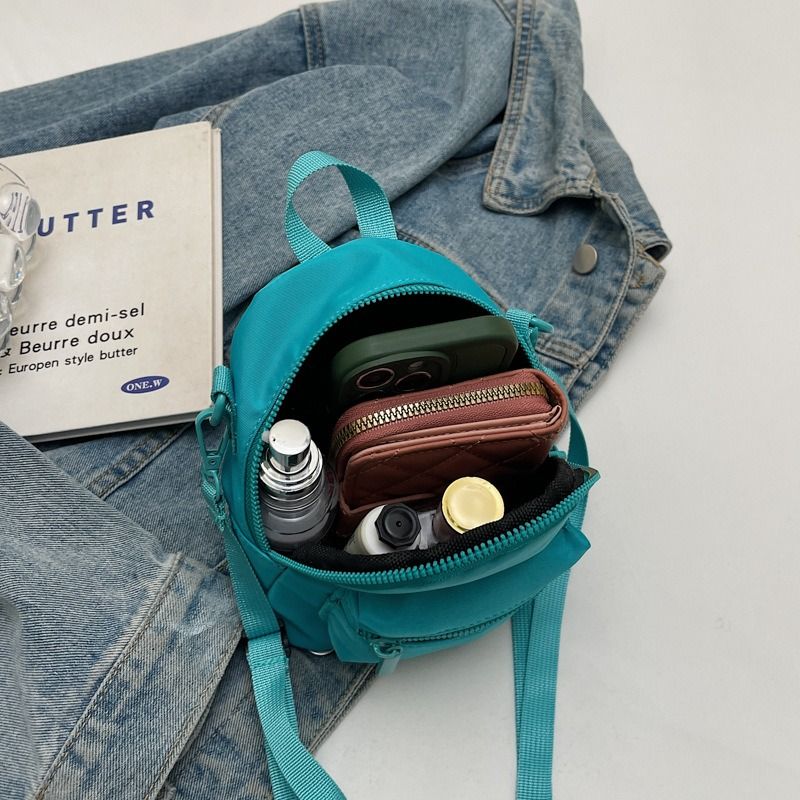 Solid color simple casual small bag spring outing trendy mobile phone accessory bag parent-child one-shoulder mini crossbody bag