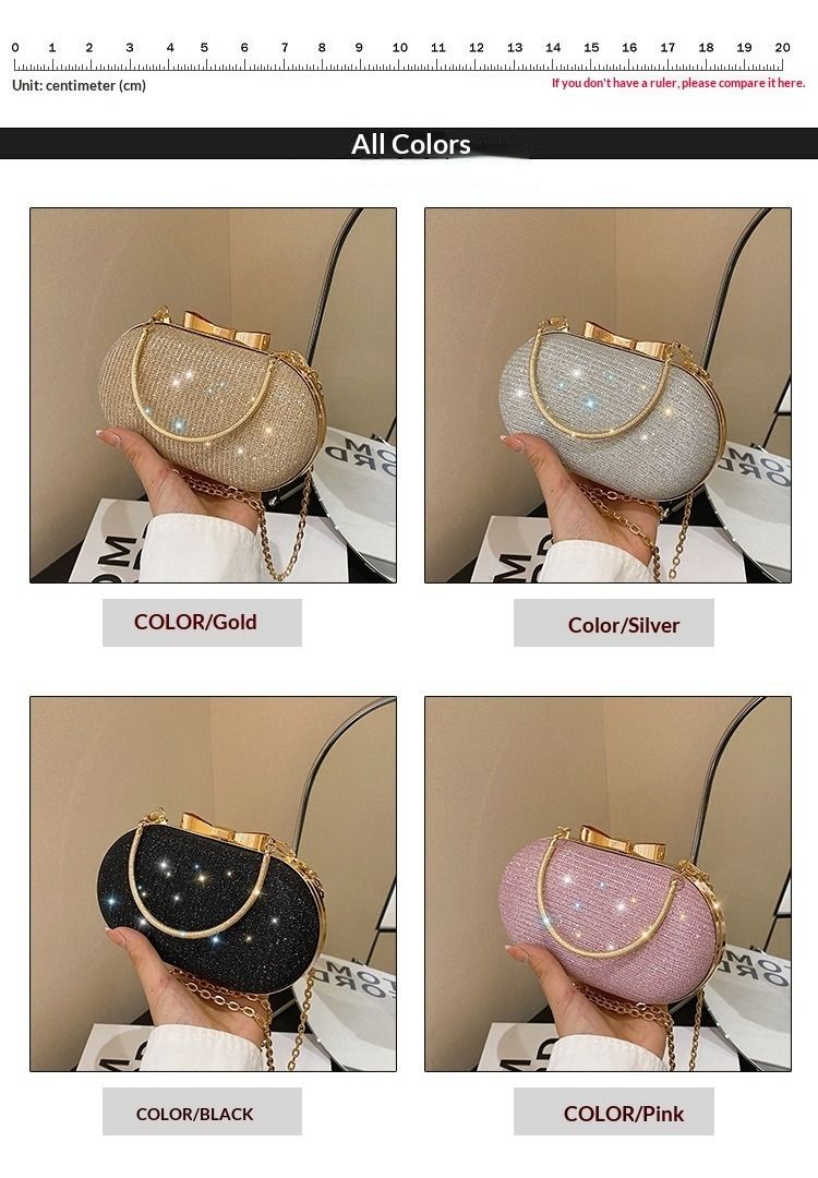 Niche new design bag dress dinner party foreign style shoulder unique chain portable messenger bag mouth red envelope