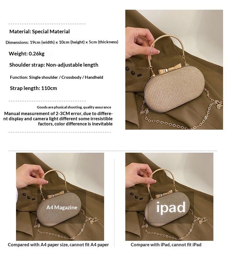 Niche new design bag dress dinner party foreign style shoulder unique chain portable messenger bag mouth red envelope