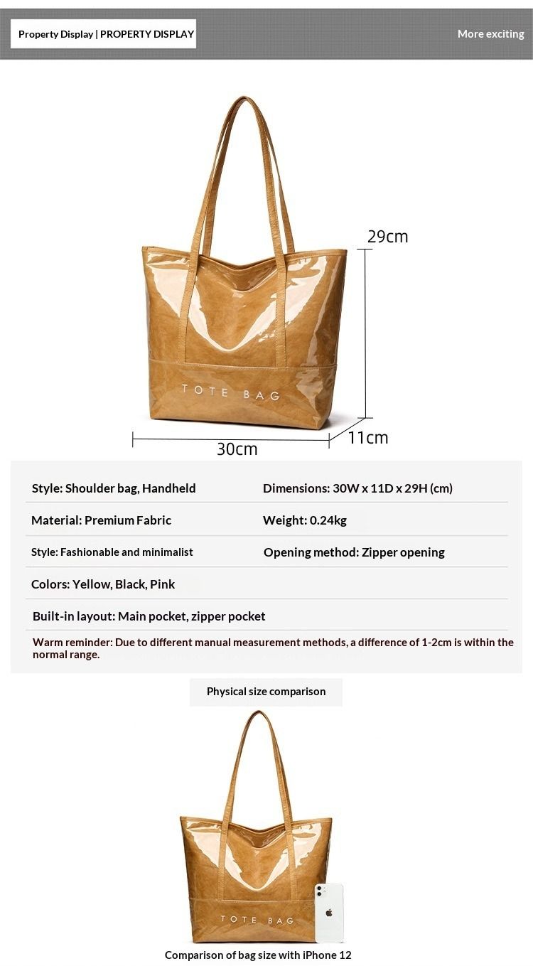 New Portable Atmospheric Leisure Commuter Handbag Large Capacity Trend Tote Bag Women