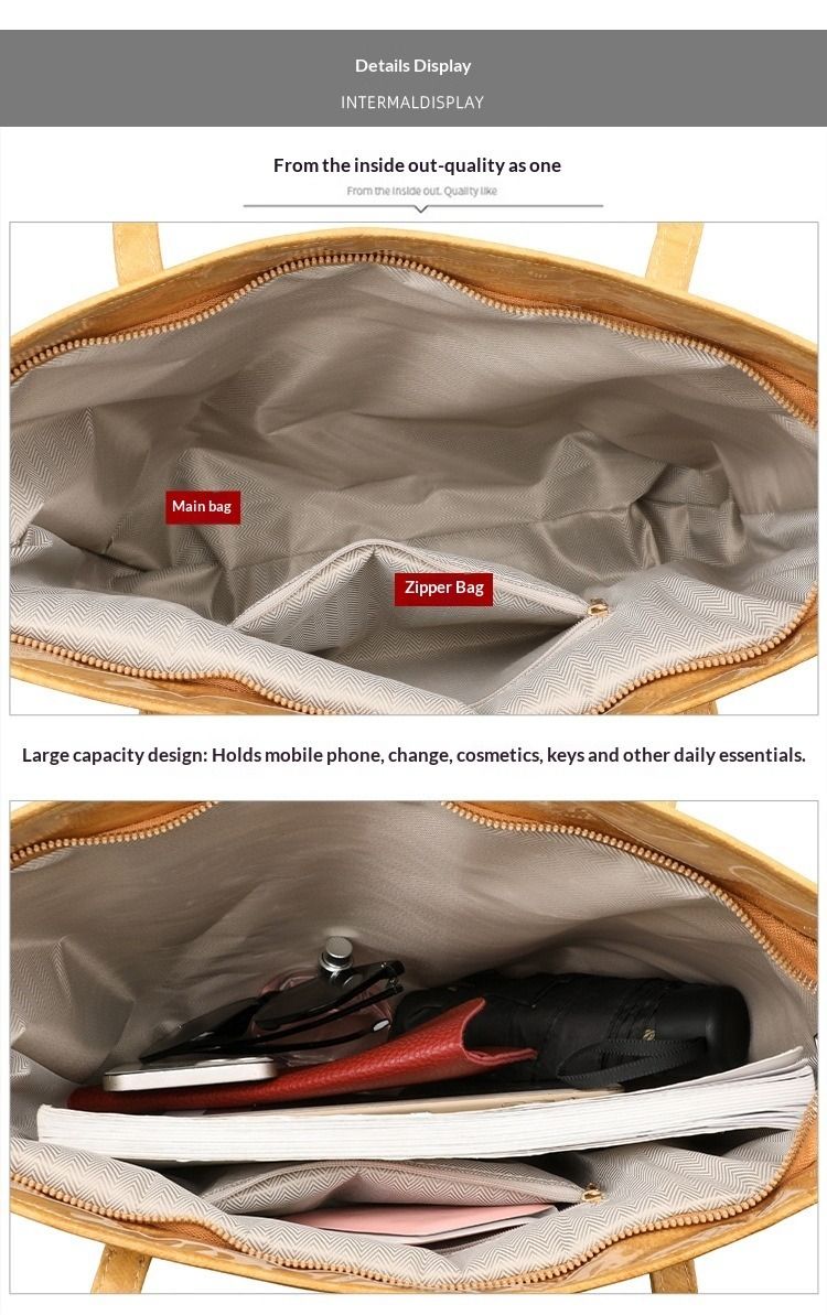 New Portable Atmospheric Leisure Commuter Handbag Large Capacity Trend Tote Bag Women