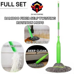 New upgrade 144cm pocket wringing mop.【Efficient cleaning】Made of microfiber material, it can deeply clean stains and dust on the ground, making your home cleaner and tidier. 【Long lasting】The rod of