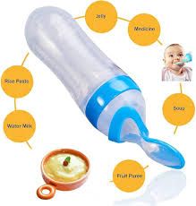 🍼🔮🇰🇪 *90ml Soft Silicone baby feeding bottle with spoon tip * *Available in cream Pink n blue*