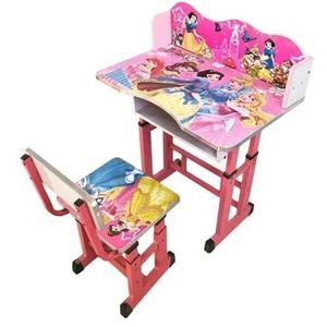 *Kids Study Table On Offer🥳* ▪️This beautiful study and durable study desk is perfect for your child's initial schooling years age between 3-10 years. ▪️Table and chair's height are adjustable. ▪️Fou