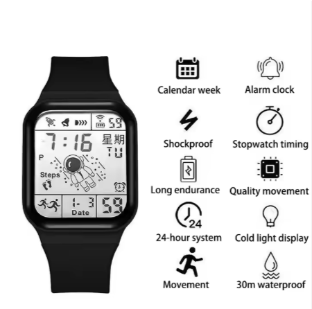 Student Watches Couple Electronic LED Digital Watch For Men Watch Sport Waterproof Multifunctional Alarm Clock Man