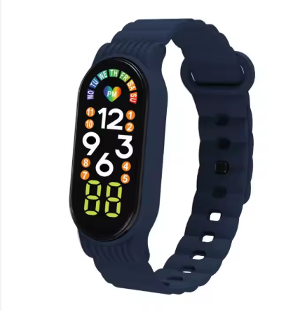 Birthday Gift For Child Boy / Girl Smart LED Digital Cartoon Kids Watch, Waterproof Bracelet Wristwatch Made Of Silicon Material -Blue Color