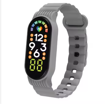 Birthday Gift For Child Boy / Girl Smart LED Digital Cartoon Kids Watch, Waterproof Bracelet Wristwatch Made Of Silicon Material -Blue Color