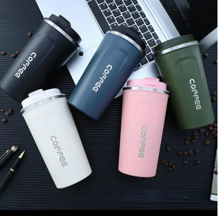 500ml Double Stainless Steel 304 Coffee Thermos Mug Leak-Proof Non-Slip Car Vacuum Flask Travel Thermal Cup Water Bottle