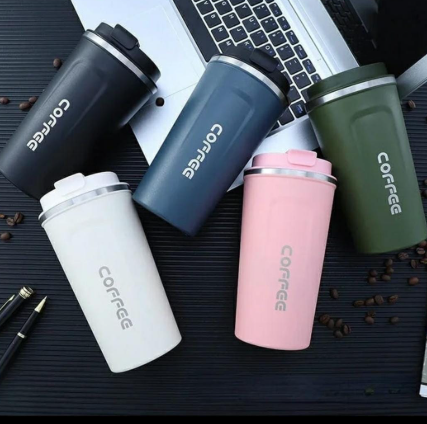 500ml Double Stainless Steel 304 Coffee Thermos Mug Leak-Proof Non-Slip Car Vacuum Flask Travel Thermal Cup Water Bottle