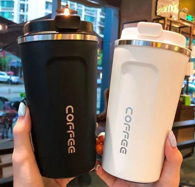 500ml Double Stainless Steel 304 Coffee Thermos Mug Leak-Proof Non-Slip Car Vacuum Flask Travel Thermal Cup Water Bottle