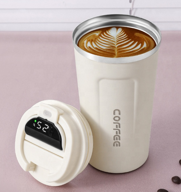 500ml Double Stainless Steel 304 Coffee Thermos Mug Leak-Proof Non-Slip Car Vacuum Flask Travel Thermal Cup Water Bottle