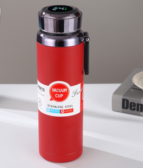 Portable Fashion Sports Travel Car Water Bottle Kettle 1L Smart Temperature Stainless Steel Tumblers Cup