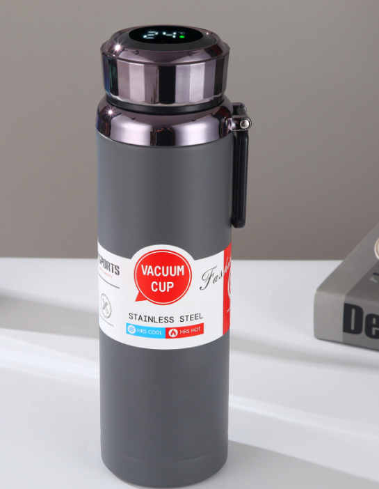 Portable Fashion Sports Travel Car Water Bottle Kettle 1L Smart Temperature Stainless Steel Tumblers Cup