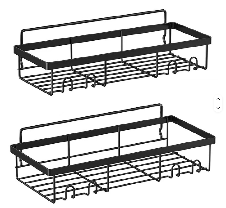 5pcs Set RECTANGULAR Shower Caddy Shelf/Bathroom Rack Organizer With Adhesive Stickers Rustproof Shower Corner Caddy Wall Mounted Adhesive Shower Organizer Shelf Bathroom Storage Rack Wall