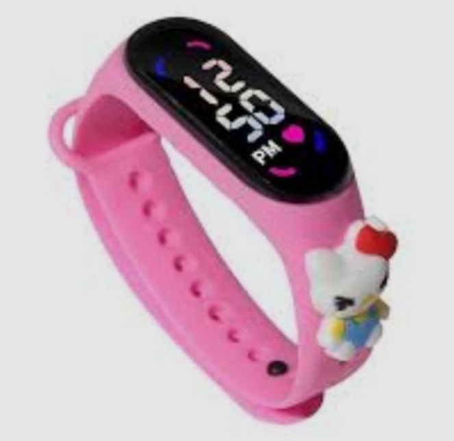 Birthday Gift For Child Boy / Girl Smart LED Digital Cartoon Kids Watch, Waterproof Bracelet Wristwatch Made Of Silicon Material -Blue Color