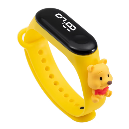 Birthday Gift For Child Boy / Girl Smart LED Digital Cartoon Kids Watch, Waterproof Bracelet Wristwatch Made Of Silicon Material -Blue Color